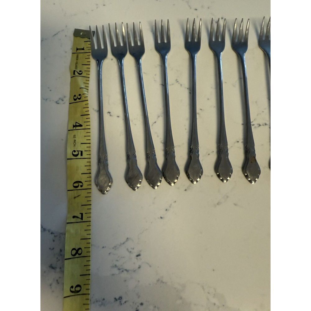 Vtg Northland Stainless Steel  Oneida‎ Set Of 8 Cocktail Forks - Picture 5 of 5